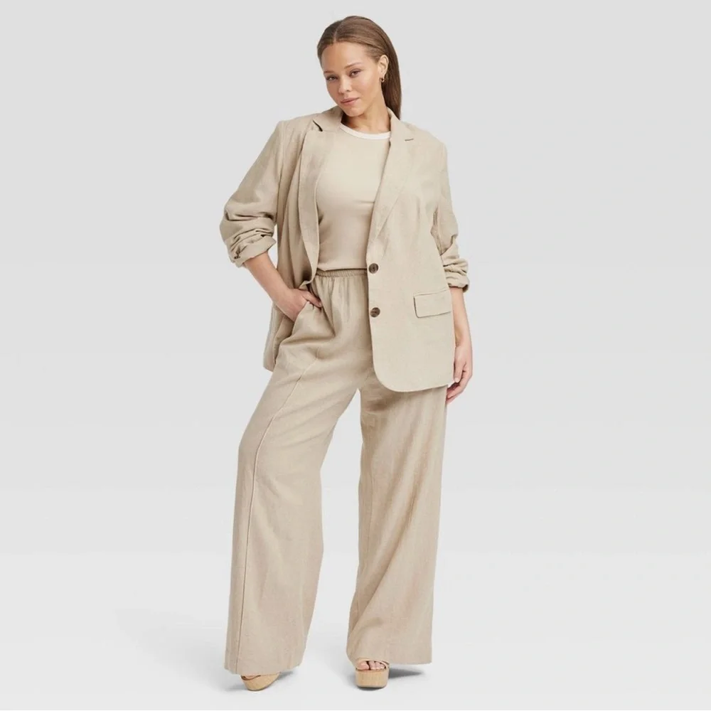 A New Day Women's Button Up Spring Blazer Jacket - Picture 3 of 6